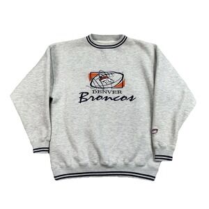 Denver Broncos Vtg Youth Large Crewneck Sweatshirt Cadre Athletic NFL Varsity